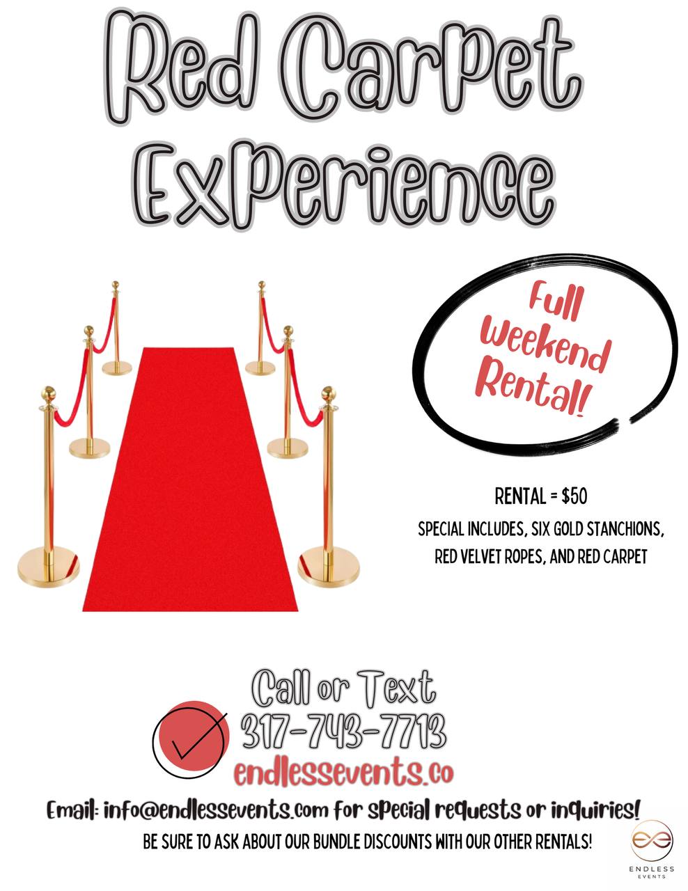 Red carpet and stanchions flyer